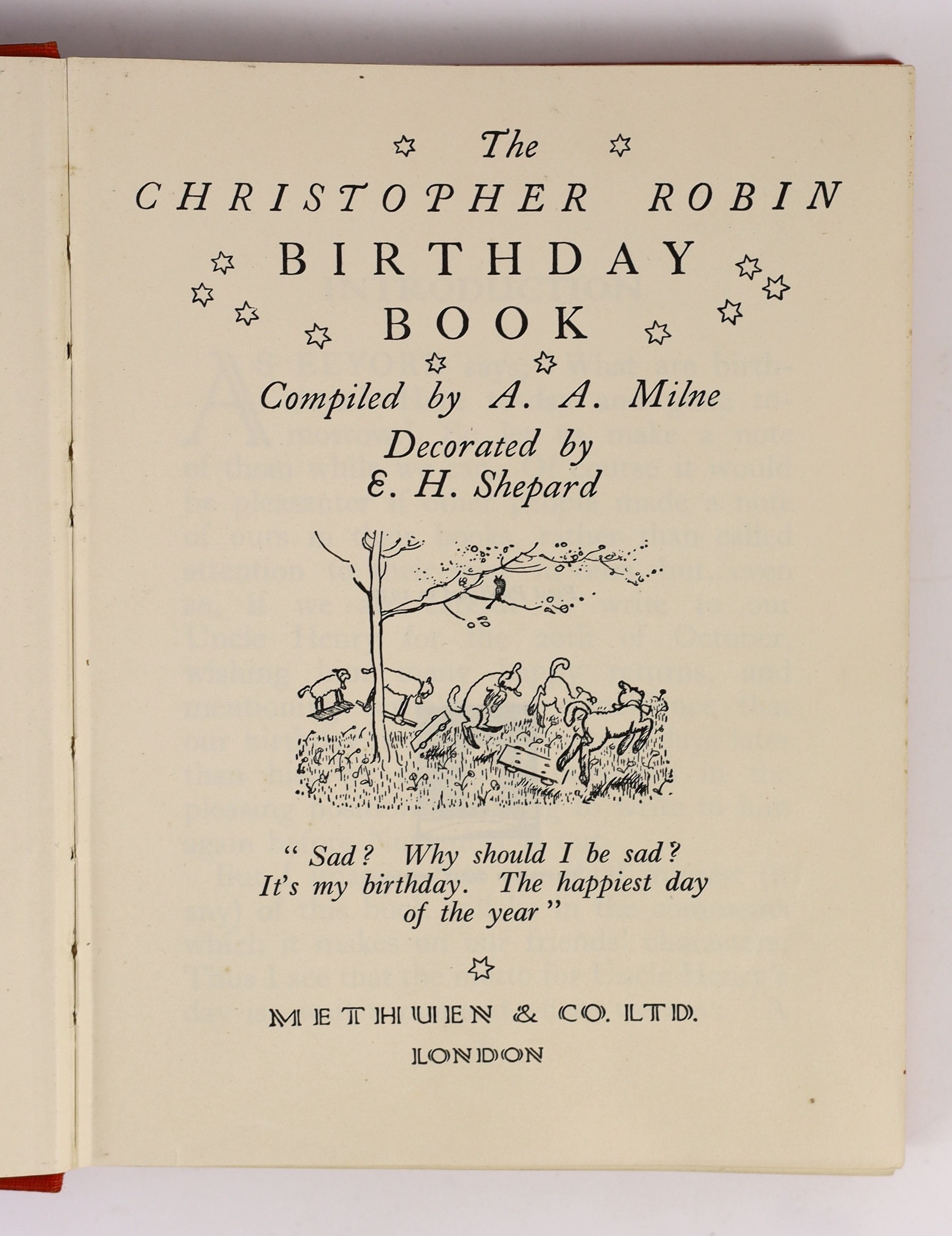 Dr. Marie Stopes interest - Milne. A. A - The Christopher Robin Birthday Book, 1st edition, with two signatures of Dr. Stopes, for the dates 13th October and 15th October [her birthday], formerly in the ownership of her